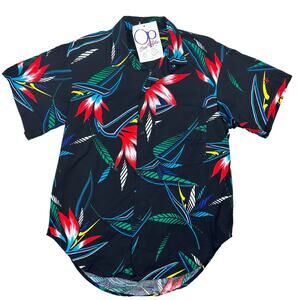 Vtg NWT 80's OP Hawaiian Button Down Shirt Size Small Cotton Ocean Pacific USA